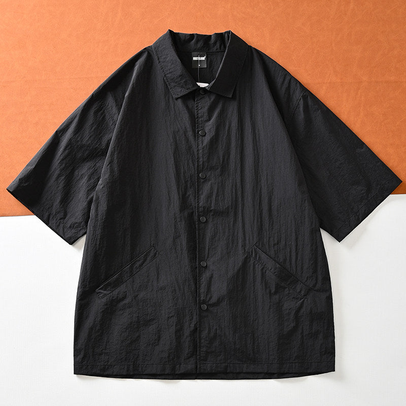 Mountain function + loose wide version! ODM Order! Short-sleeved jacket with lapels for men in summer | Japanese vintage | yamalin clothes | Yamalinclothes