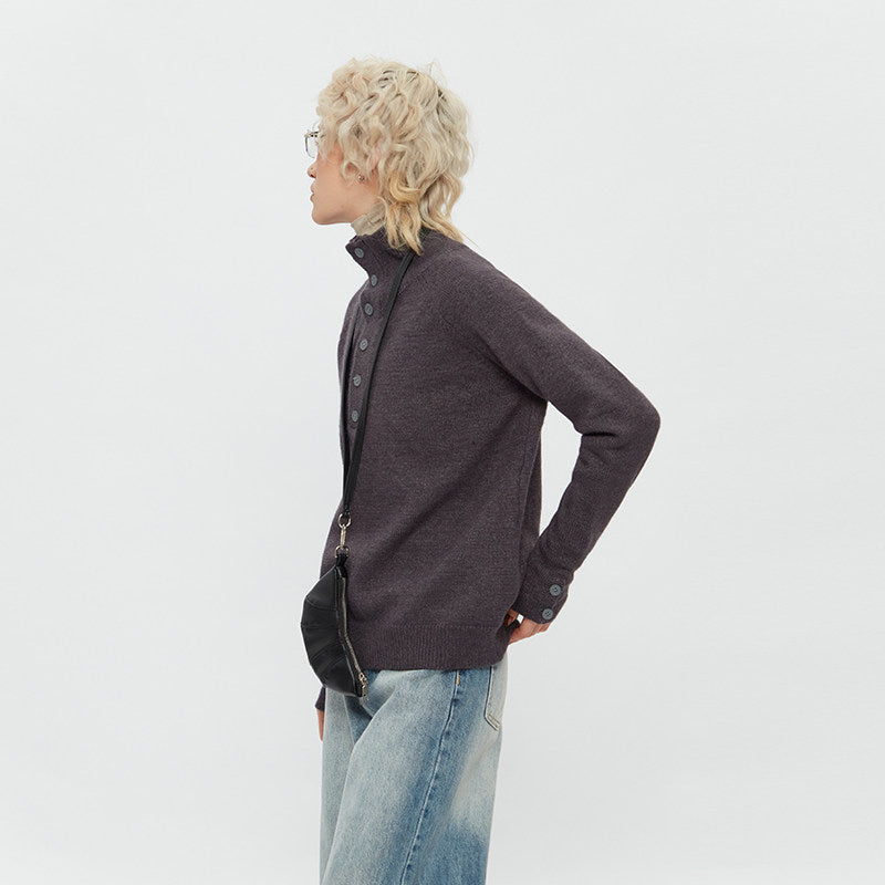 High Neck Knit Pullover – Loose Short Sweater Women – Japanese vintage | yamalin clothes | Yamalinclothes