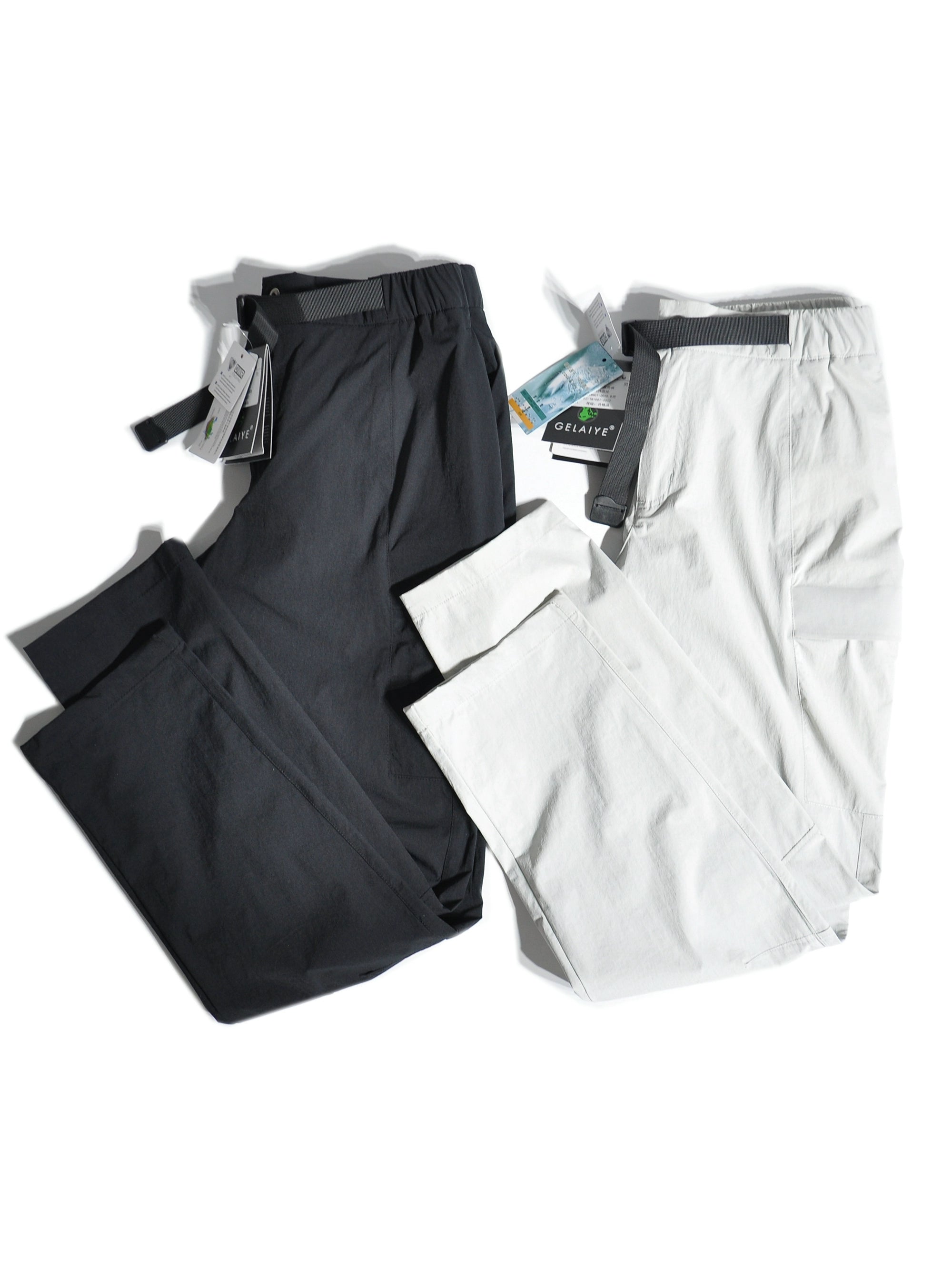 Spring/summer thin mountain outdoor quick-dryer energy wind multi-pocket cargo pants loose straight slim fit stretch slacks