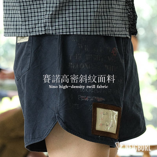 Summer American casual loose washed versatile printed shorts