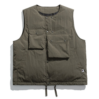 Multi-Pocket 90 Duck Down Vest – Mountain Outdoor Loose Warm Unisex – Vests | japanese streetwear | vintage workwear | unisex | Yamalinclothes