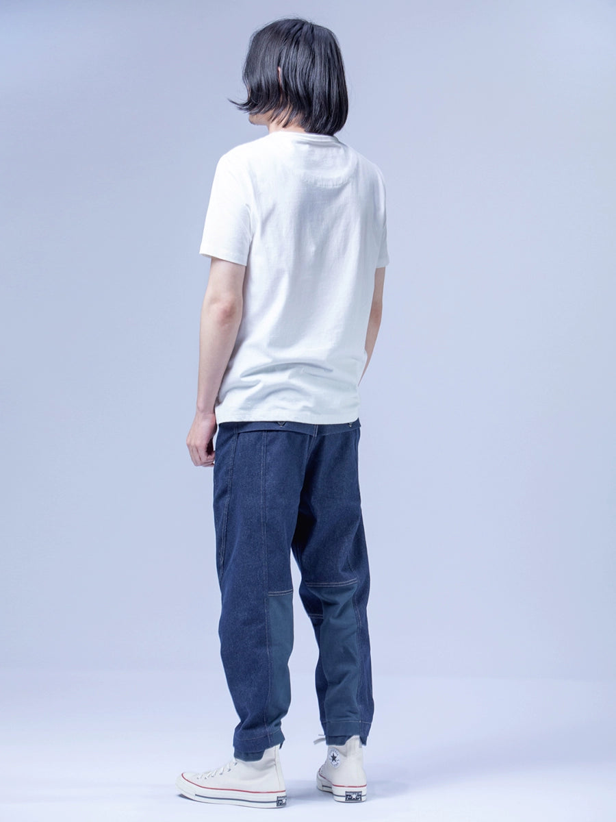 Original design washed elastic soft jeans casual loose crotch pants