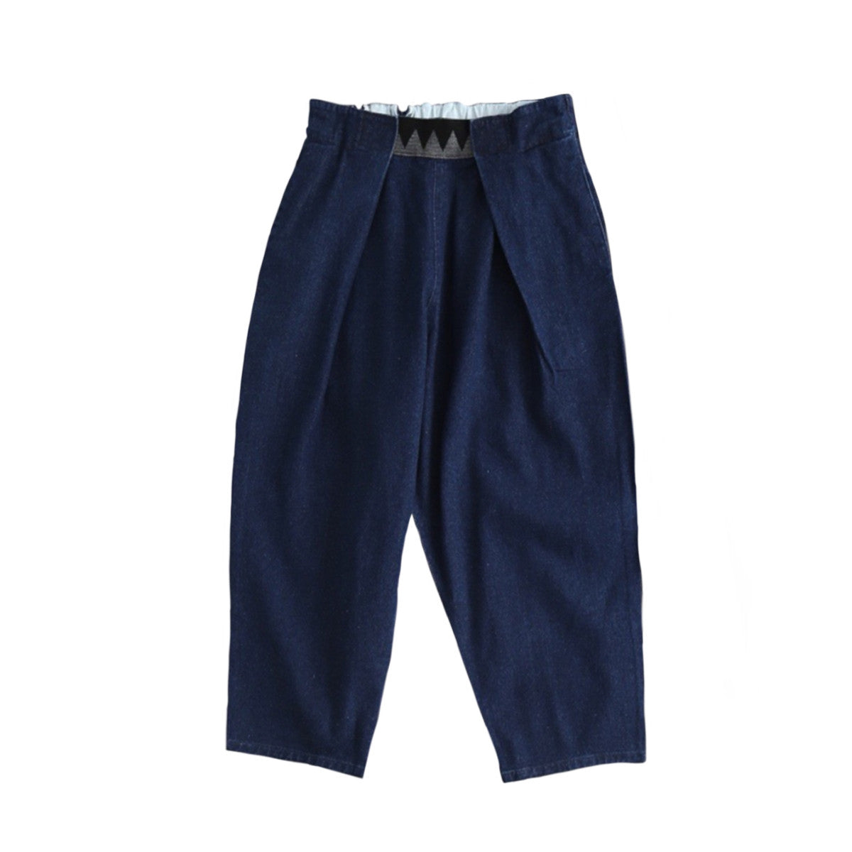 Vintage Indigo-Dyed Loose Jeans – Handmade Elastic Adjustable Waist Streetwear