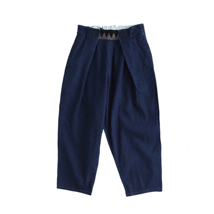 Vintage Indigo-Dyed Loose Jeans – Handmade Elastic Adjustable Waist Streetwear
