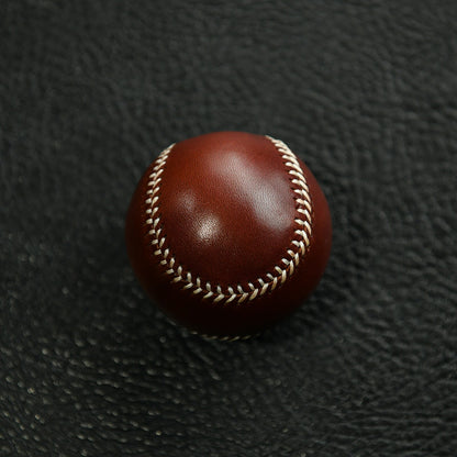 Handmade Vegetable-Tanned Cowhide Baseball – Artisan Leather Collectible