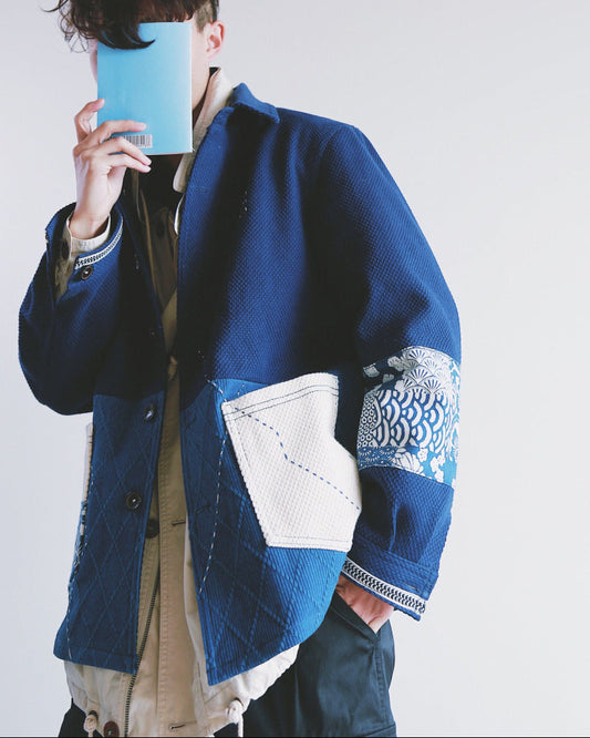 Handmade Indigo-Dyed Sashiko Kendo Jacket – Limited Edition Japanese Vintage Streetwear