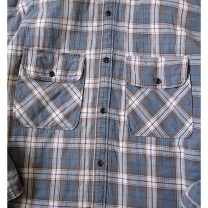 Thick cotton coat Japanese style casual warm plaid mid-length coat