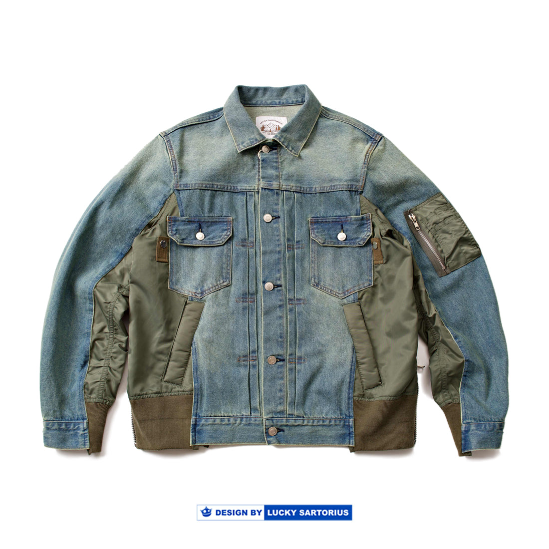 Individual, three-dimensional tailoring, multi-material stitching, deconstructed loose denim jackets, youth men's and women's outerwear, and trendy tops