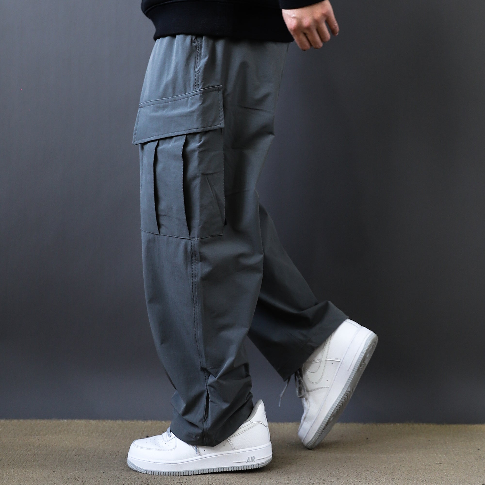 Fall Winter Water Repellent Straight 2024 Loose Casual Paratrooper Pants Quick Dry Stretch Multi Pocket Cargo Overalls Plus Size Outdoor