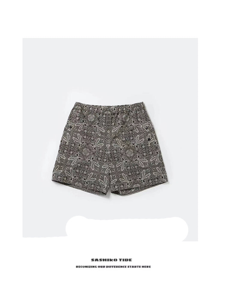 24SS DAIWA PIER39 Japanese cashew pattern summer men's and women's versatile loose casual drawstring shorts