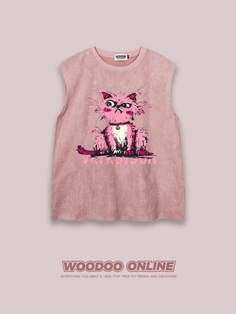 Retro simple personality design men's and women's vest