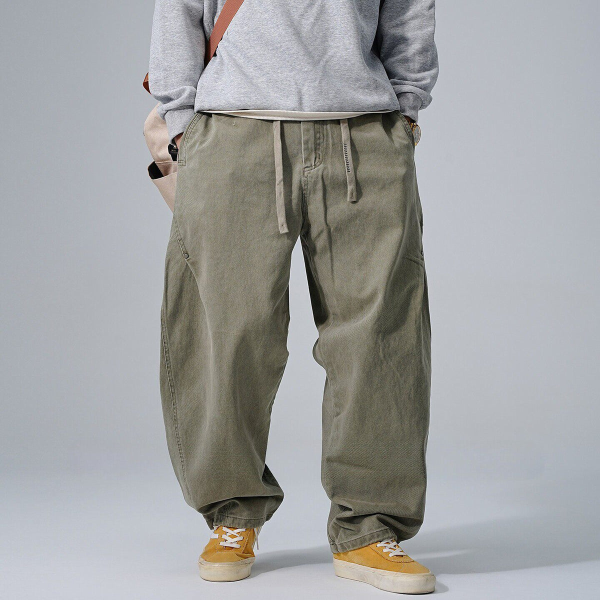 Cotton Baggy Pants – Drawstring Waist & Relaxed Leg
