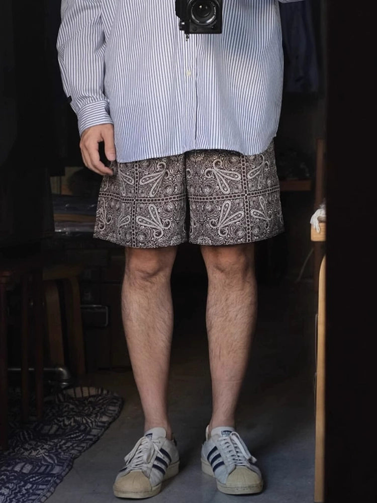 24SS DAIWA PIER39 Japanese cashew pattern summer men's and women's versatile loose casual drawstring shorts