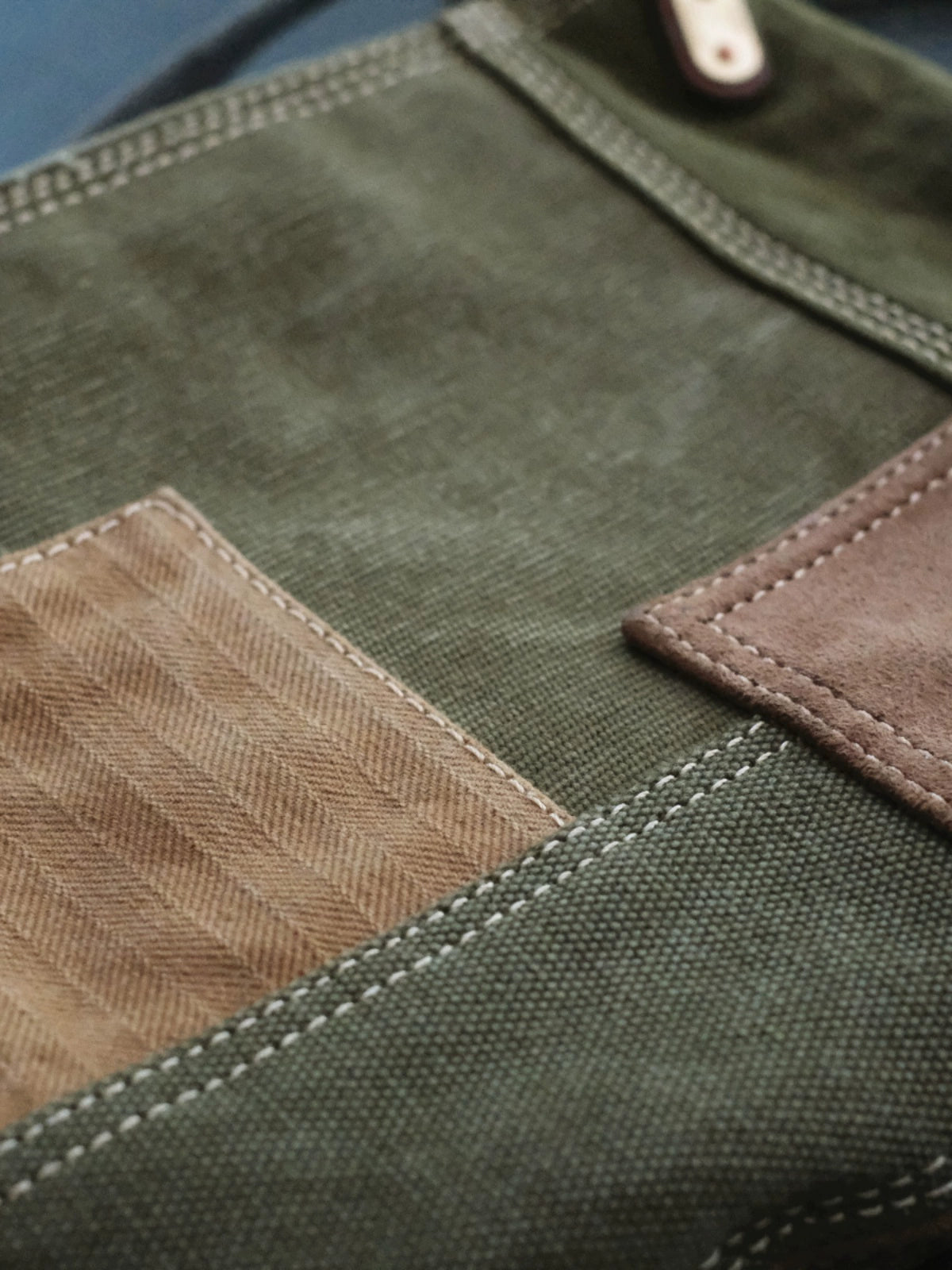 High-priced handmade hundred cloth, heavy military canvas + cowhide, craftsman sewing, retro one-shoulder crossbody bag