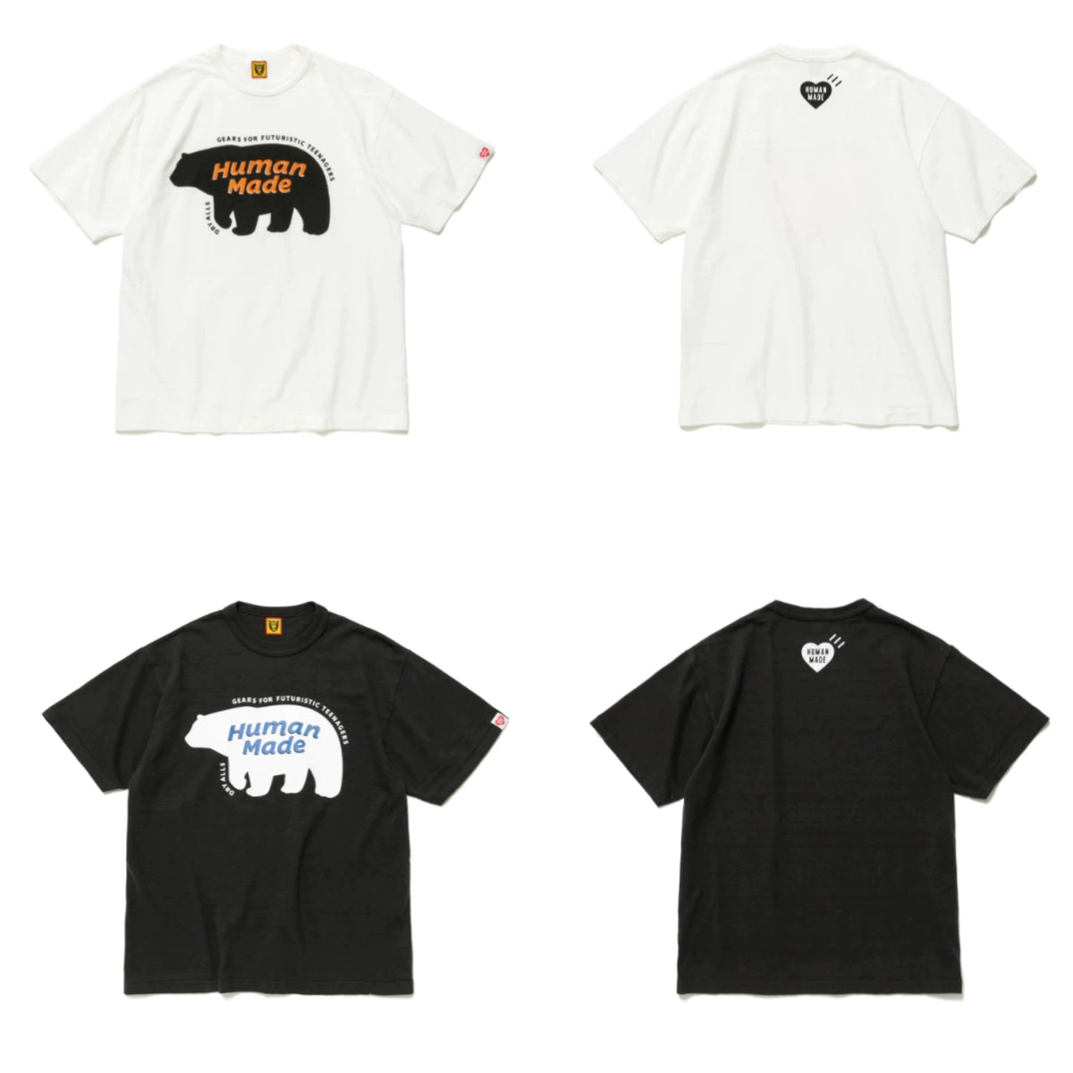 Japanese animal cartoon print 280g cotton short sleeve T-shirt loose round collar cute