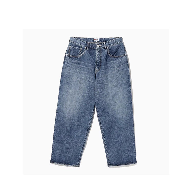 JAPAN Loose Retro Wash Distressed Tapered Denim Little Red String Loose Pants