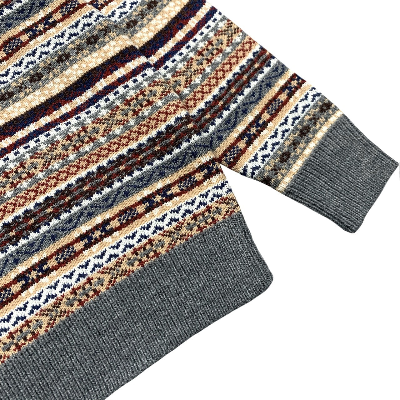 American vintagejacquard knit ethnic style pullover sweater