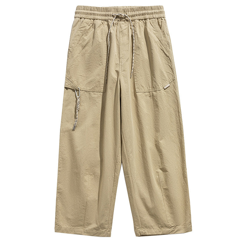 Urban Vintage Paratrooper Cargo Pants – Loose Straight Drawstring Workwear Trousers for Men | Japanese vintage | yamalin clothes | Yamalinclothes