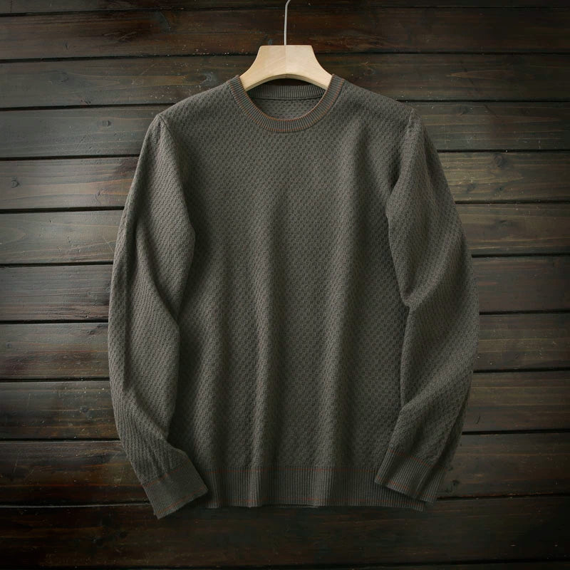 A small amount of goodies! Wool blend! Foreign trade tail goods men's autumn and winter round neck jacquard base knitwear sweater
