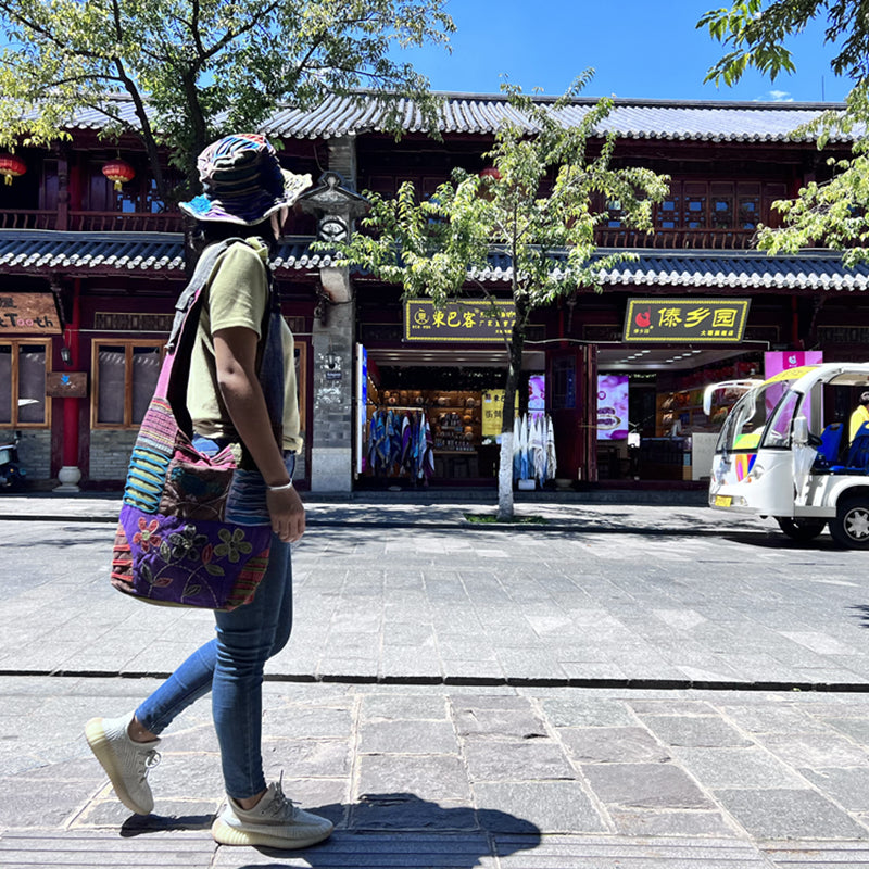 Nepal Indian washed cotton bag, old style, hippie shoulder bag for men and women