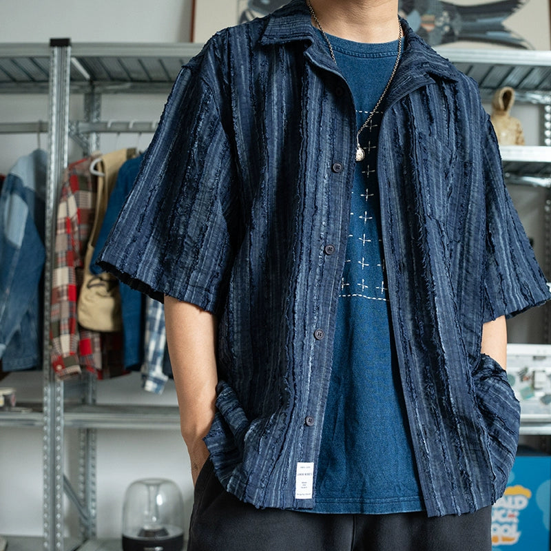 Ice feeling skin-friendly short-sleeved shirt loose casual lazy summer shirt coat men and women