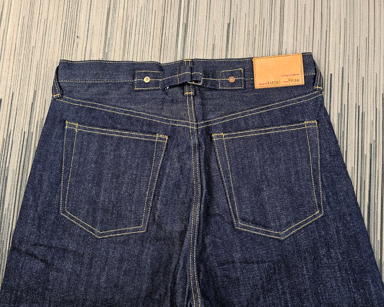 replica red ear air-spun indigo tannins loose high-rise Paris button jeans