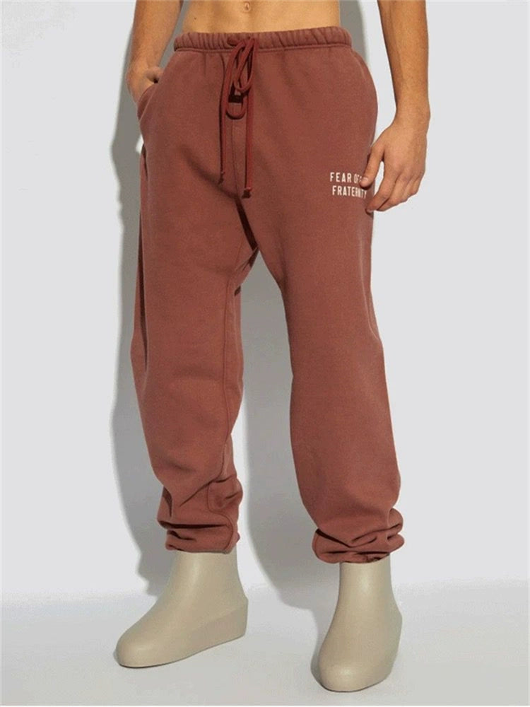 trendy brand American high street loose legging fleece casual sweatpants men's and women's long pants autumn and winter