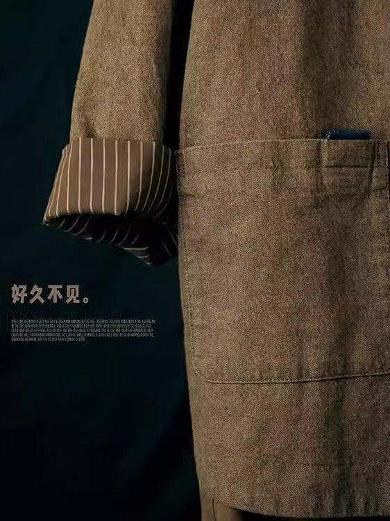 Vintage loom fabric three-dimensional cutting suit women's coat blouse spring and autumn