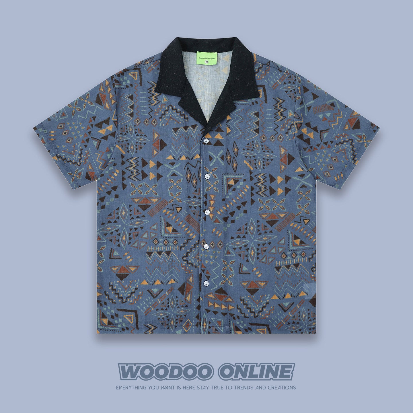 قمصان وودو WOODOO بتصميم فريد على الطراز الأمريكي القديم، طباعة كاملة إبداعية على الجرافيتي، قمصان كاجوال ومتعددة الاستخدامات للرجال والنساء بأكمام قصيرة