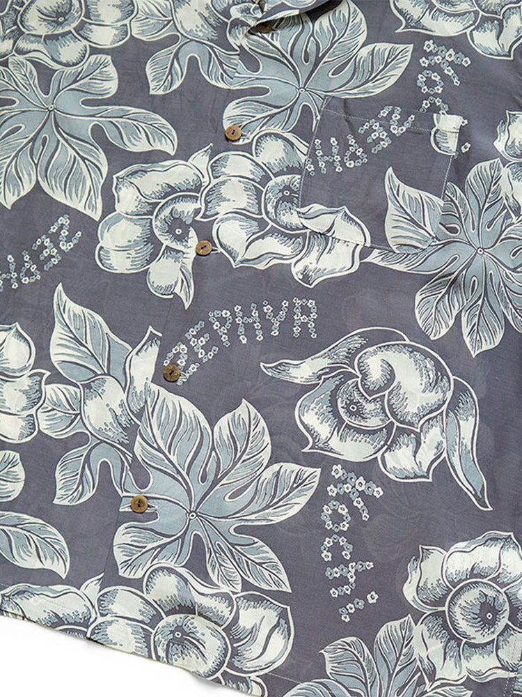 Japanese vintage floral Hawaiian all-over loose short-sleeved shirt