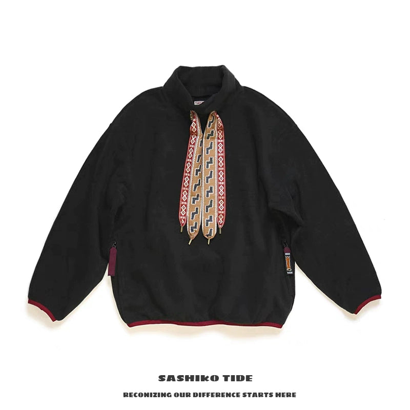20AW Hirata Kazuhiro Japanese casual color streamer turtleneck fleece pullover sweater jacket