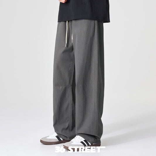 Japanese relaxed pants, Tencel slacks, men's new summer cool Lyocell loose straight cargo pants