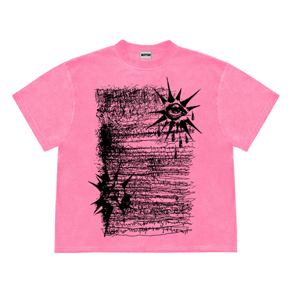 260G Heavy Y2K Red Short Sleeve Tee – Visual Goth Unisex Niche Streetwear – Japanese vintage | yamalin clothes | Yamalinclothes
