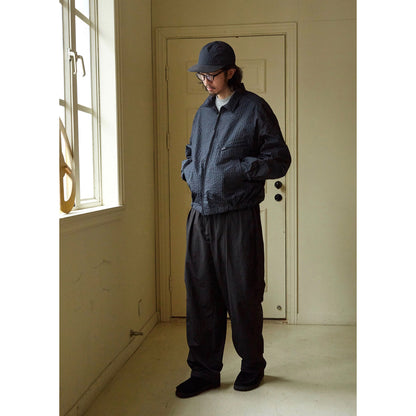 FW24 Vintage Harrington Jacquard Jacket - Yamalin Plaid Texture Memory Fabric Lapel Jacket