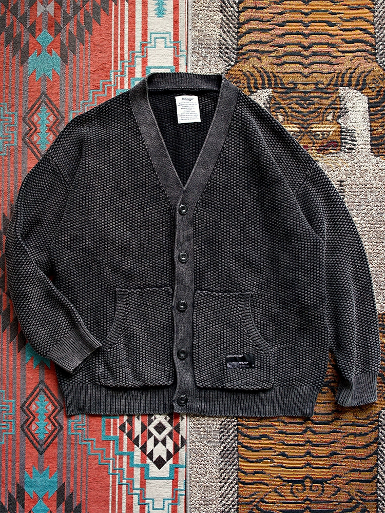 Japanese cotton batik, heavy wash, pineapple grain, loose silhouette, knitwear, sweater, cardigan, autumn and winter jacket, men's and women's