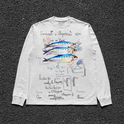 Clearance money! Decadent style light subculture visual American retro patchwork long-sleeved T-shirt high-end top – Japanese vintage | yamalin clothes | Yamalinclothes