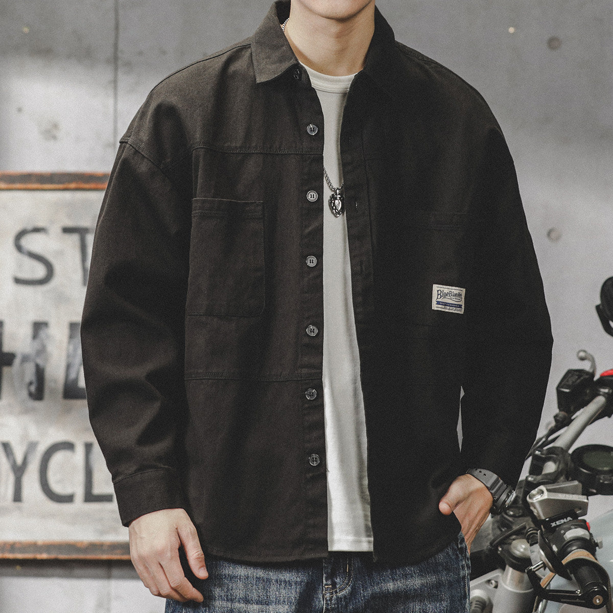 American cargo shirt jacket jacket men's 2026 fall/winter new loose Japanese retro casual long-sleeved shirt | Japanese vintage | yamalin clothes | Yamalinclothes