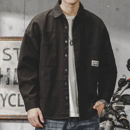 American cargo shirt jacket jacket men's 2026 fall/winter new loose Japanese retro casual long-sleeved shirt | Japanese vintage | yamalin clothes | Yamalinclothes