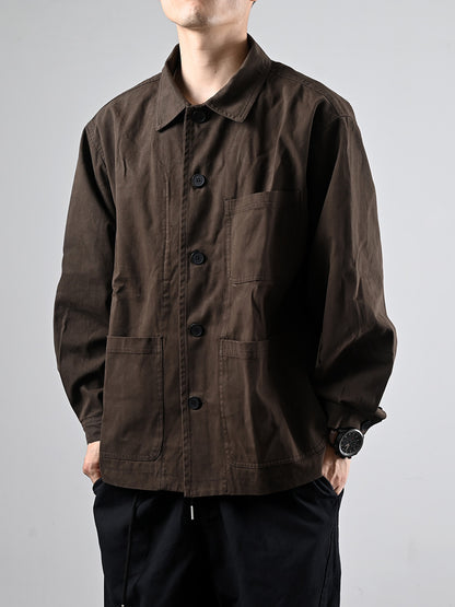 Chore Jacket – Brown Three-Pocket Design
