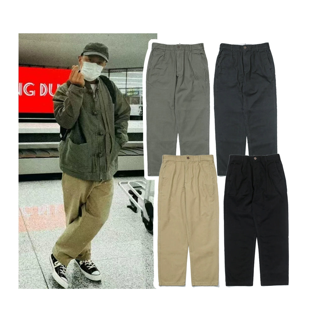 Vintage heavy wash casual pants basic all-inclusive Chino pants