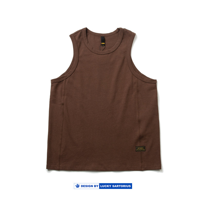 Summer cotton 320g sweat vest youth casual loose sleeveless T-shirt