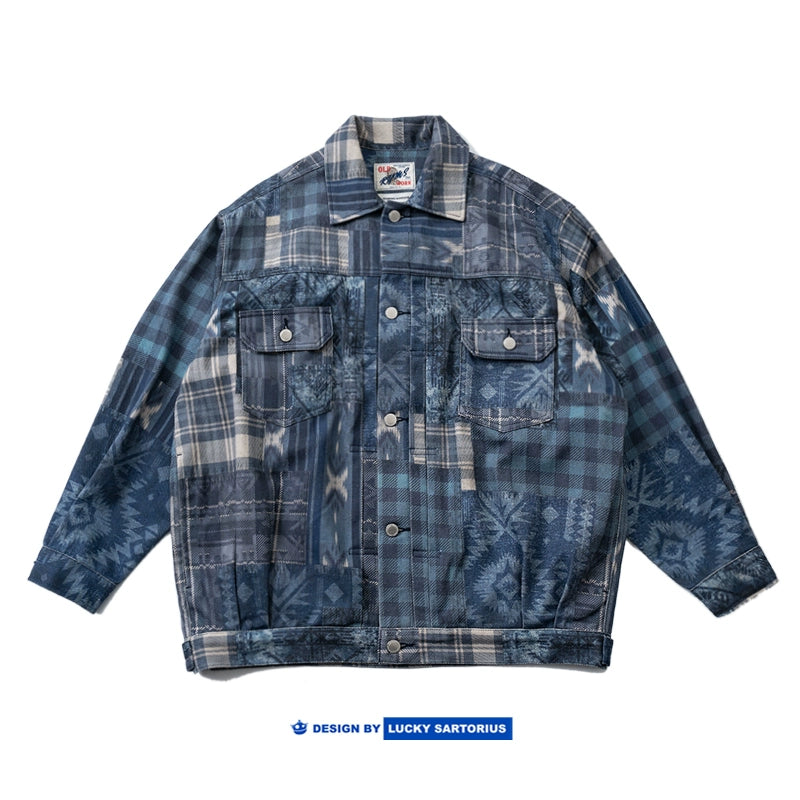 Indian, American, vintage pattern, ethnic style, custom patterned fabric, spring and autumn jackets, men's and women's jackets, tide