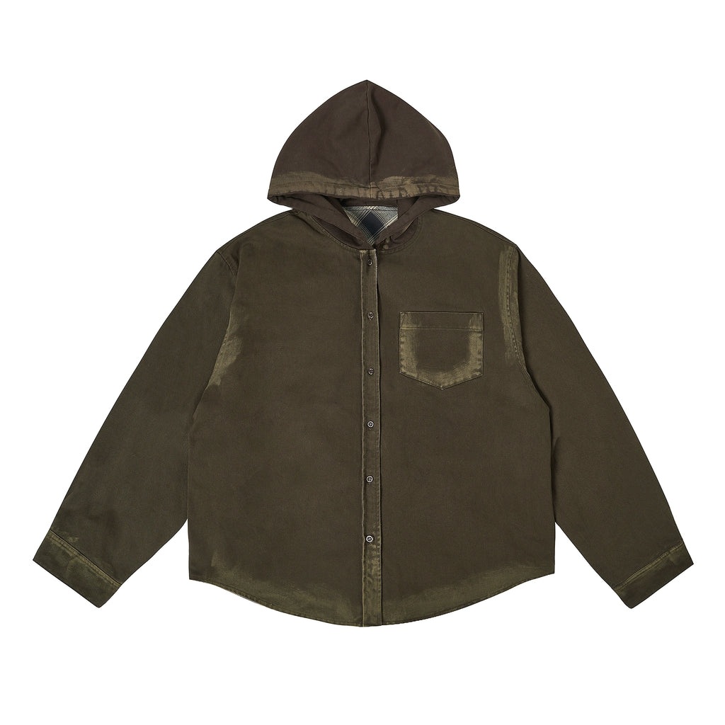 Vintage Reversible Hooded Plaid Jacket – Heavy Dual-Wear (Unisex)