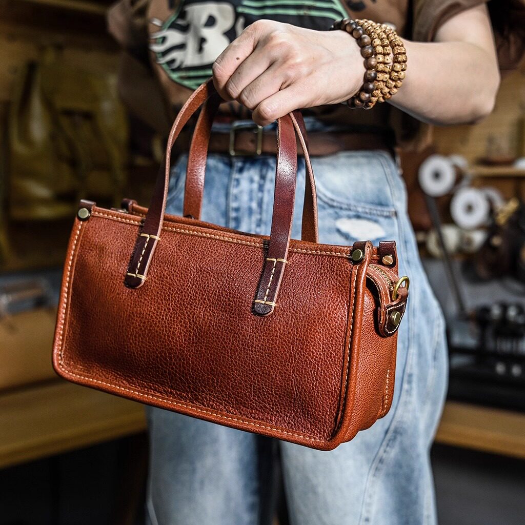 Vintage bags, niche soft leather handmade bags, leather small square bags, women's crossbody wide straps, top layer cowhide tote bags – Japanese vintage | yamalin clothes | Yamalinclothes