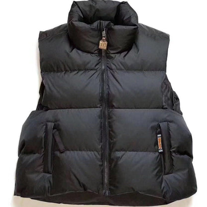 Thickened Down Vest – Vintage Stand Collar Loose Padded Unisex – Vests | japanese streetwear | vintage workwear | unisex | Yamalinclothes