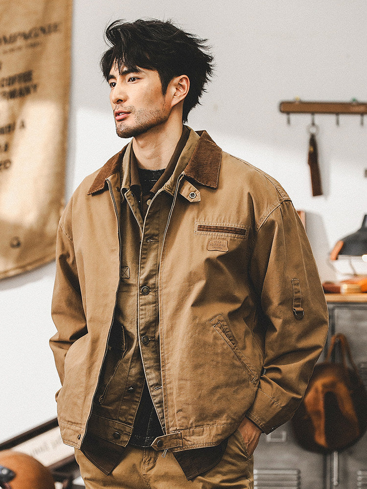 American retro Detroit jacket men's spring trendy tough guy overalls Ami Kaji vintage coat men's spring and autumn style | Japanese vintage | yamalin clothes | Yamalinclothes