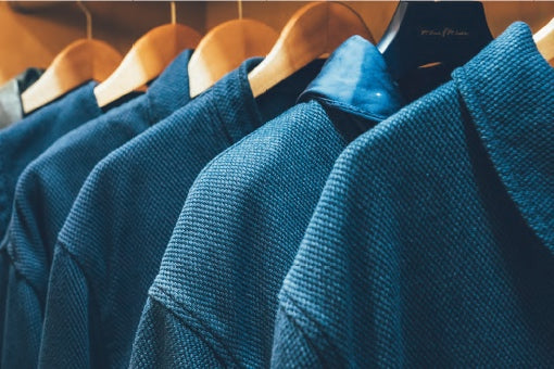 Barb turtle back splicing Taoist jacket retro heavy blue dyed kendo clothing fabric