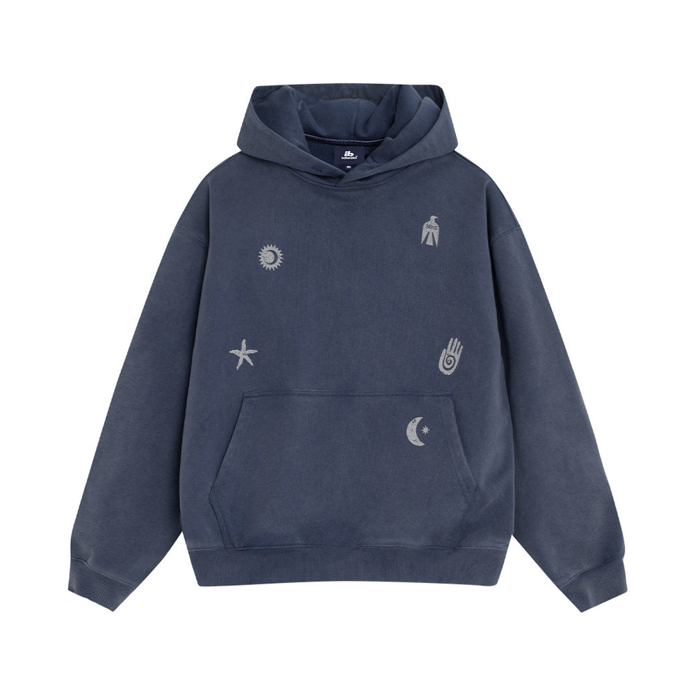Graphic Hoodie – Washed Finish & Symbol Prints | Yamalinclothes