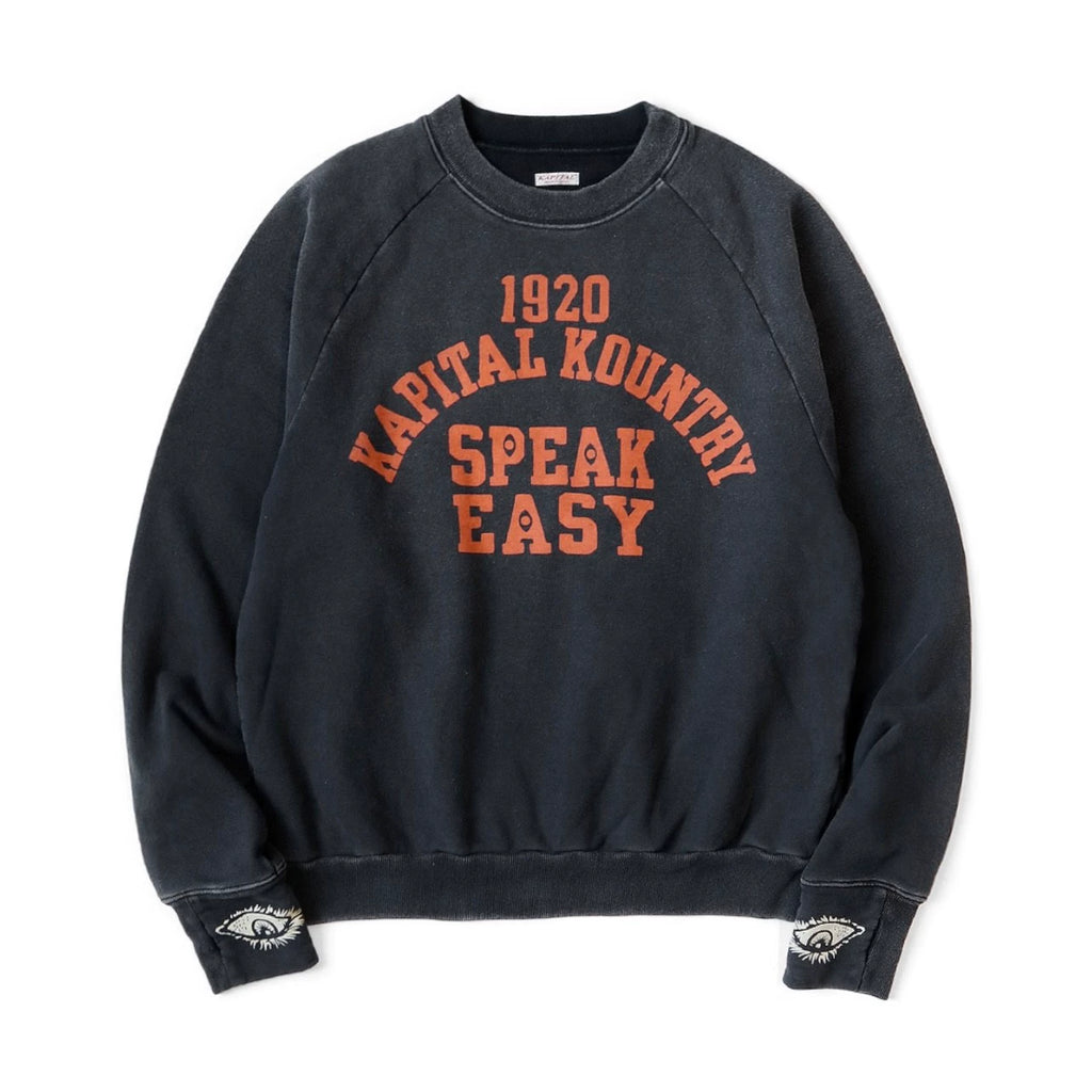 Kapital 25SS Japanese Casual Sweatshirt - Eye Print Distressed Loose Crewneck Pullover