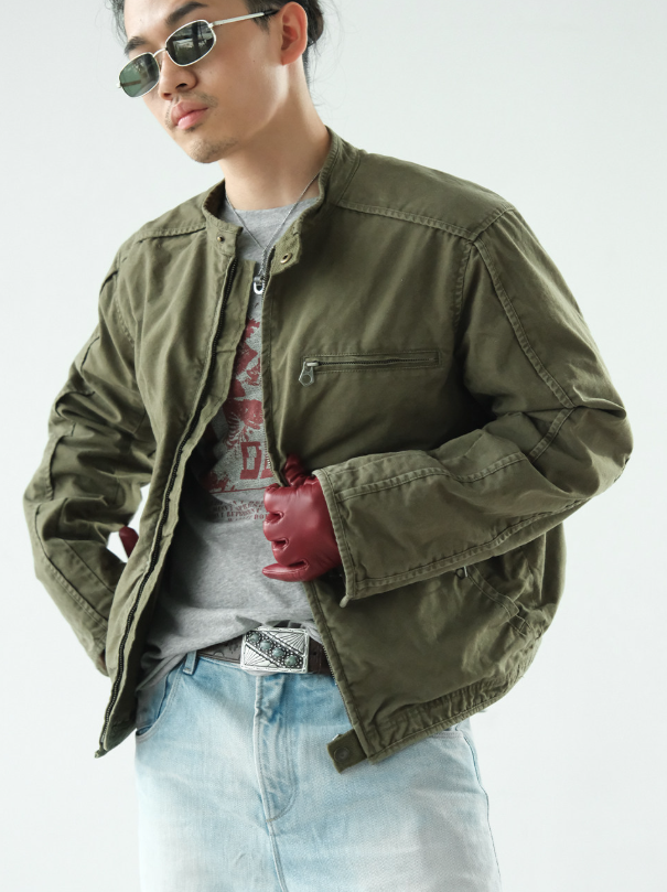 Cotton Jacket – Washed Finish & Zip Chest Pocket